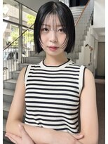 トリッカ 銀座(tricca)&nbsp;ボブ/黒髪ボブ/顔まわりレイヤー/シースルーバング/ぱつっとボブ