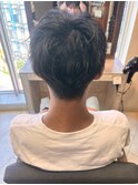 メンズカット/ふんわりフェザーショート/刈り上げ/黒髪