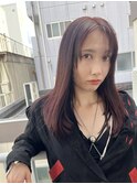 顔まわりレイヤーボルドーカラー