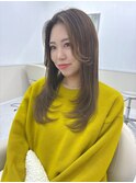 外国人風カラー20代30代40代柔らかベージュ韓国レイヤー