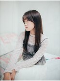 ミディアムストレートレイヤー/ボブ/ショート/韓国風/庭瀬/中庄