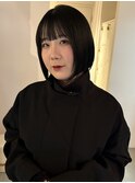 ladies/暗髪ツヤ髪×ミニボブ/リラックスヘッドスパ