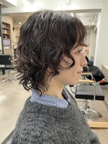 ユノ(juno) 【中目黒】黒髪ミディアムショートウルフパーマ☆ウェーブパーマ