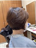 レイヤーボブベージュブラウン