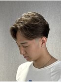 テーパーフェードニュアンスパーマセンターパートフェザーパーマ