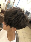 横浜★ブルーアッシュに前下がりメンズミディアム♪