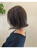 【just hair 京急久里浜店】切りっぱなしボブ/透け感グレージュ