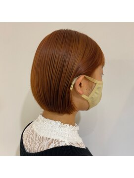 クラリス バイネオ 武蔵小杉(Claris by neo) ブリーチあり♪ビタミンカラー 切りっぱなしショートボブ