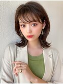 20代30代40代小顔外ハネミディアムひし形シルエットくびれミディ