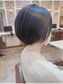 20代30代40代黒髪前下がりショートボブ丸みショート