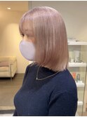 2877ミルクティーブロンドハイトーンカラー波巻きスローカラー