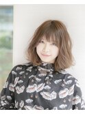 黒髪/グレーベージュ/レイヤーロング/前髪パーマ/銀座