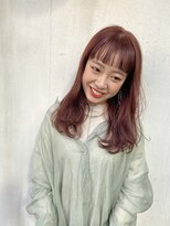 ヌープヘアーアイス(NUUP.hair ici)&nbsp;大人可愛いブリーチなしオレンジピンク