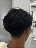 ニュアンスパーマセンターパートフェザーパーマ韓国メンズパーマ