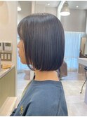 ボブ ミルクティーベージュ 艶髪 髪質改善カラー ショート