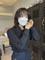 アチーブリス(achieve Liss)&nbsp;デジタルパーマ立体感レイヤーシースルーバング黒髪スタイル