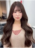ロング　韓国ヘア　シースルーバング　2wayバング　10代20代