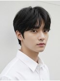 センター分けニュアンスパーマ極道パーマフェードマンバンヘア