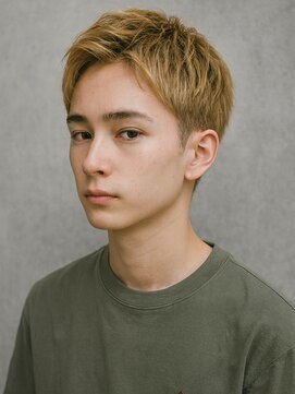 ルシードスタイルバレッタ フォーメン(LUCIDO STYLE BARRETTA for men) ホワイトブロンドのスパイキーショート×金メッシュ