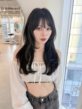 黒髪が可愛い韓国レイヤー☆ハッシュカット/レイヤーカット