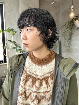 テトヘアー(teto hair) ボブウルフ　レイヤー　くるくるくせ毛風パーマ