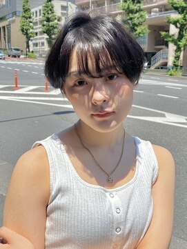 ニーフ 恵比寿(neaf) くびれヘアアプリコットオレンジハイライトカラー