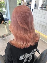 サンク 原宿 表参道(cinq)&nbsp;原宿ピンクカラー顔まわりレイヤーケアブリーチミルクティー前髪