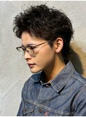 MEN’S/リバースセンターパート/ニュアンスパーマ/新宿