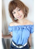 30代40代小顔ふんわりくびれ無造作カールセミディボブ
