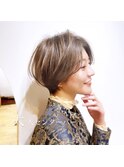 【Chill】かわいい季節のピンクベージュクールショートボブルフ