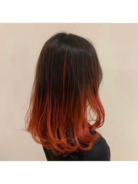 ネオヘアー 曳舟店(NEO Hair) 【バレイヤージュ】ダークグレー×レッド