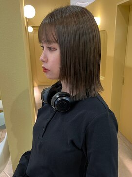 トローノ 栄(TRONO) 髪質改善外ハネボブ　ぱつっとボブ　ヘイリーボブ　モカブラウン