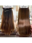 髪質改善ケア酸性ストレートでドライヤーするだけで艶髪へ