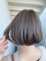 ヘアサロン ナノ(hair salon nano)&nbsp;ナチュラルボブ×オリーブグレージュハイライトカラー