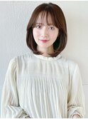 30代前下がりレイヤーボブで絶壁解消小頭効果のひし形シルエット