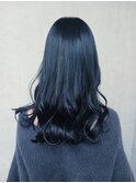 ブルーブラック ウェーブ巻き下ろし