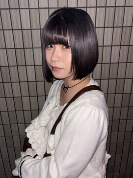 アルレン(Allen) 切りっぱなしボブ/ラベンダーブラック「宇都宮/ブリーチ」