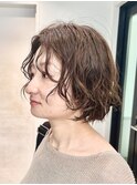 ショートボブ/ウェーブパーマ/外国人風パーマ