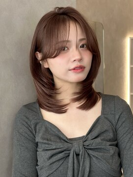オムニス 表参道(Omnis) 韓国ミディアムレイヤースタイル小顔イメチェン2wayバング暖色