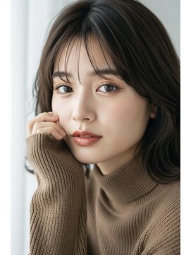 やわらかい抜け感の顔まわりレイヤー