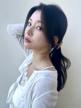 顔まわりカットレイヤーカットブルーブラックKA-114