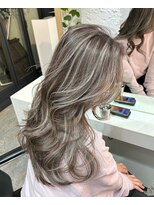 ブレンド 渋谷(BLend)&nbsp;ハイライトミディアムヘア暗めカラーデザインカラー