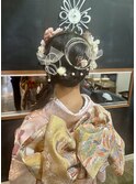 和装　成人式　振袖　編みおろしスタイル