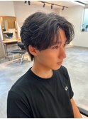 千葉駅MEN’S/波巻きツイストスパイラル/刈り上げセンターパート