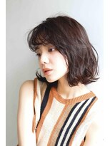 ムウ 難波(MOU)&nbsp;ボブクールショート前髪イメチェンピンクベージュ30代40代50代