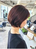 グラデーションボブ　ピンクブラウンカラー
