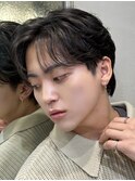  men's/メンズ/刈り上/げセンターパート/ダウンパーマ/池袋/韓国