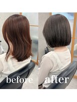 ヘアサロン ドットプラス 町田店(dot. plus) 丸みボブ/ダークブルー/デジタルパーマ/町田/白髪
