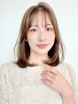 ビーチ(BEACH) ◎セミロングサイドバングワンホンレイヤーミルクティーベージュ
