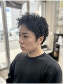 大人スパイキールーズパーマ/刈り上げなし
